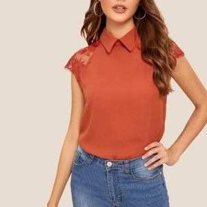 SHEIN blouse lace sleeves